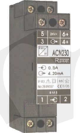 Převodník rms ACN230, 0..5A/4..20mA, nap.230Vac +/-15%